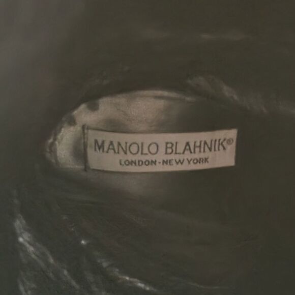 MANOLO BLAHNIK Early 80s‎ Vintage Suede/Velvet Rhinestone Buckle Boots 39.5 - Picture 7 of 9